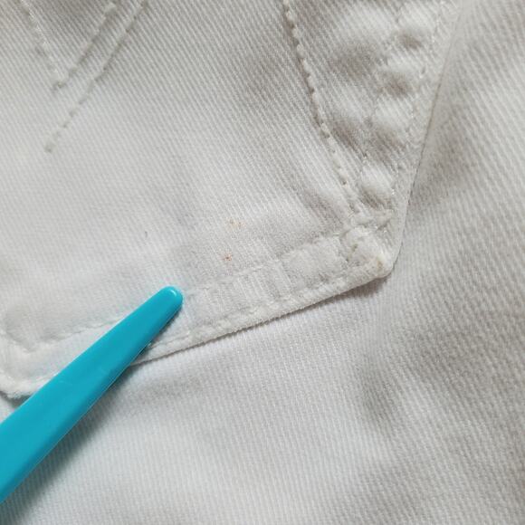 Mother Insider Crop Step Fray Jeans Glass Slipper Wash White Denim USA Size 27 - Picture 8 of 11